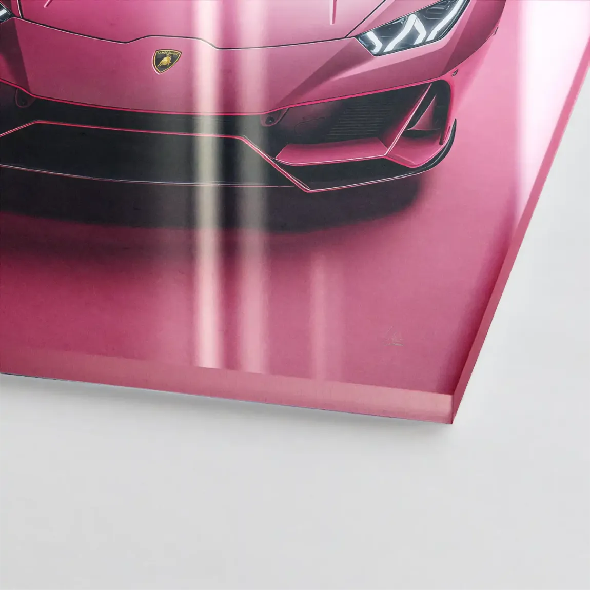 Pink Speed Lambo Acrylglasbild