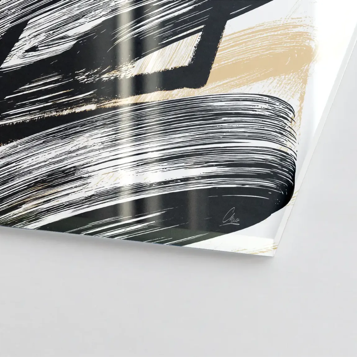 Black Motion Abstrakt Acrylglasbild