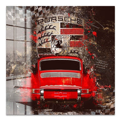 Porsche 911 Retro Abstrakt Acrylglas Bild