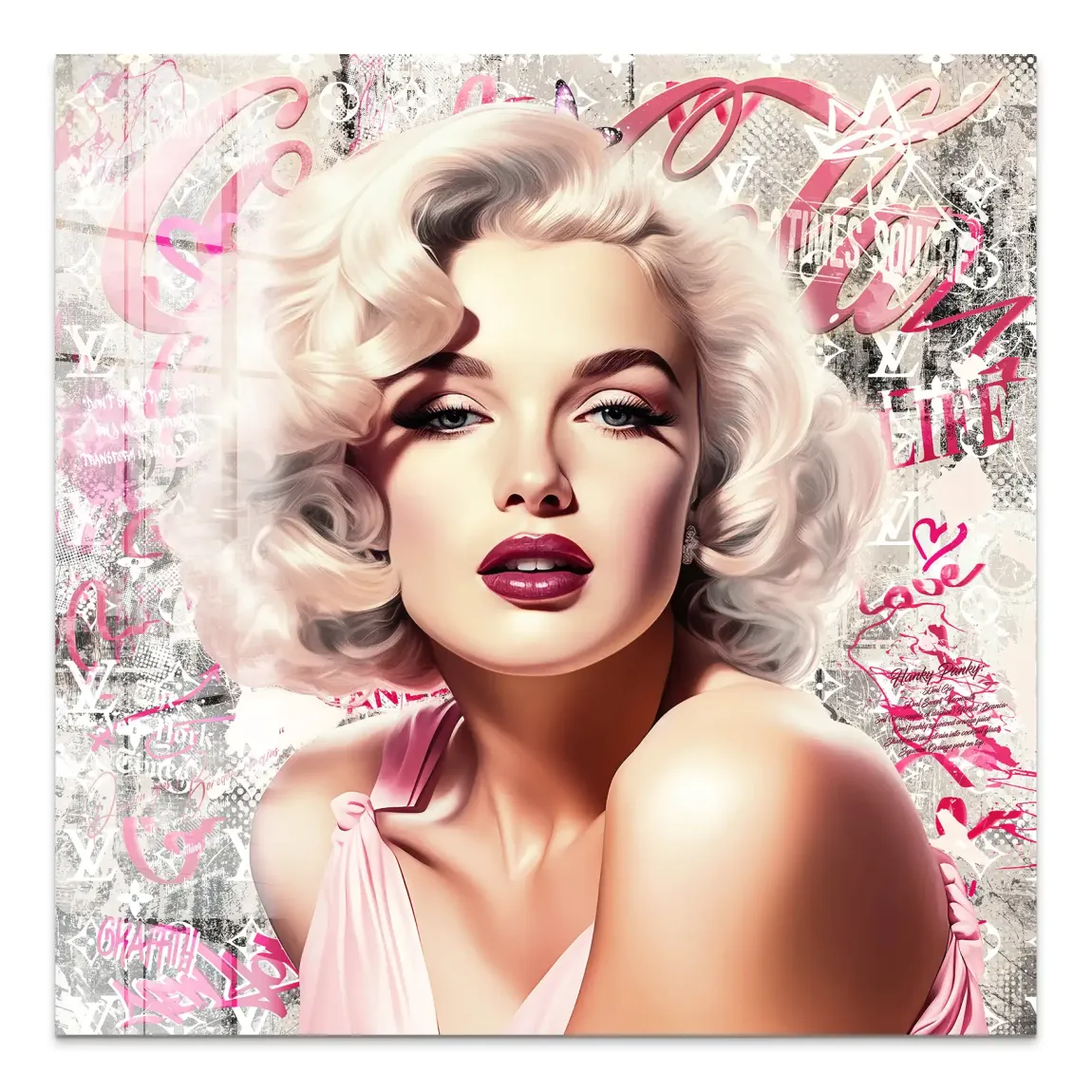 Marilyn Glam in Pink Acrylglas Bild INGALERIE