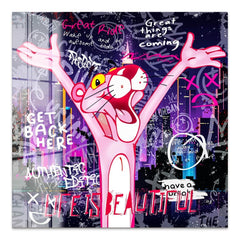 Pink Panther Streetart Acrylglas Bild