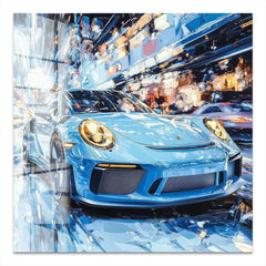 Porsche 911 Abstrakt Blue Acrylglas Bild