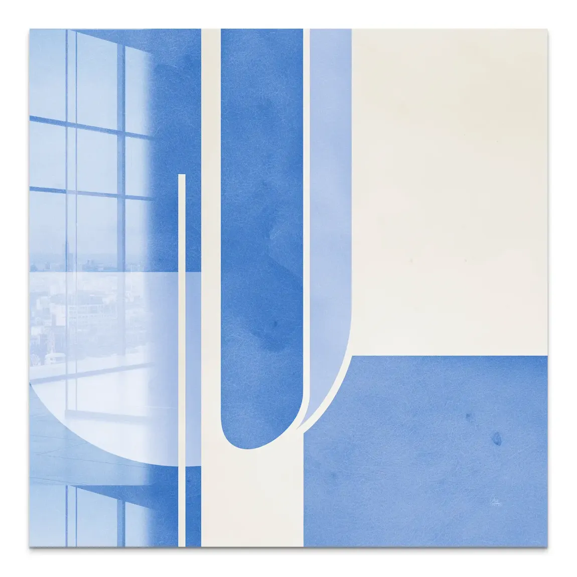 Blaue Geometrie Acrylglasbild