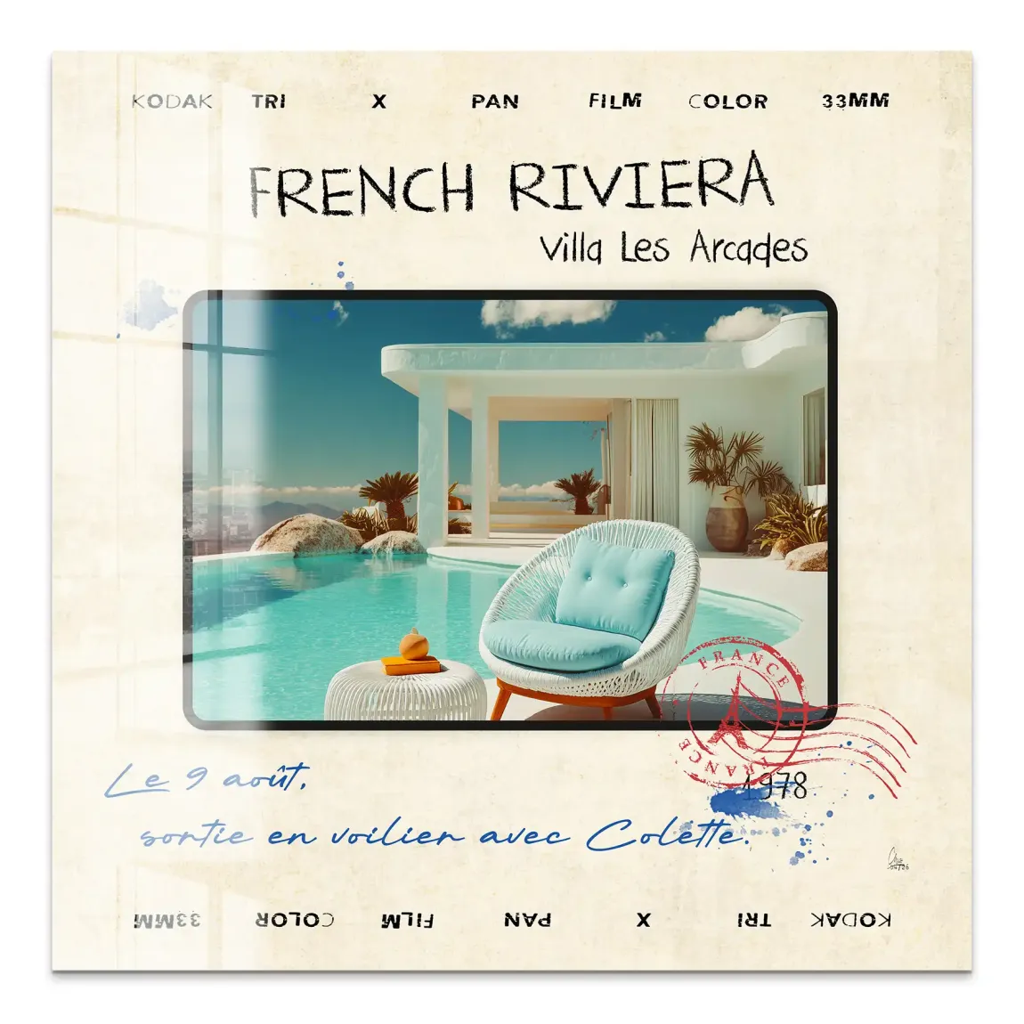 French Riviera Chic Wild Acrylglasbild