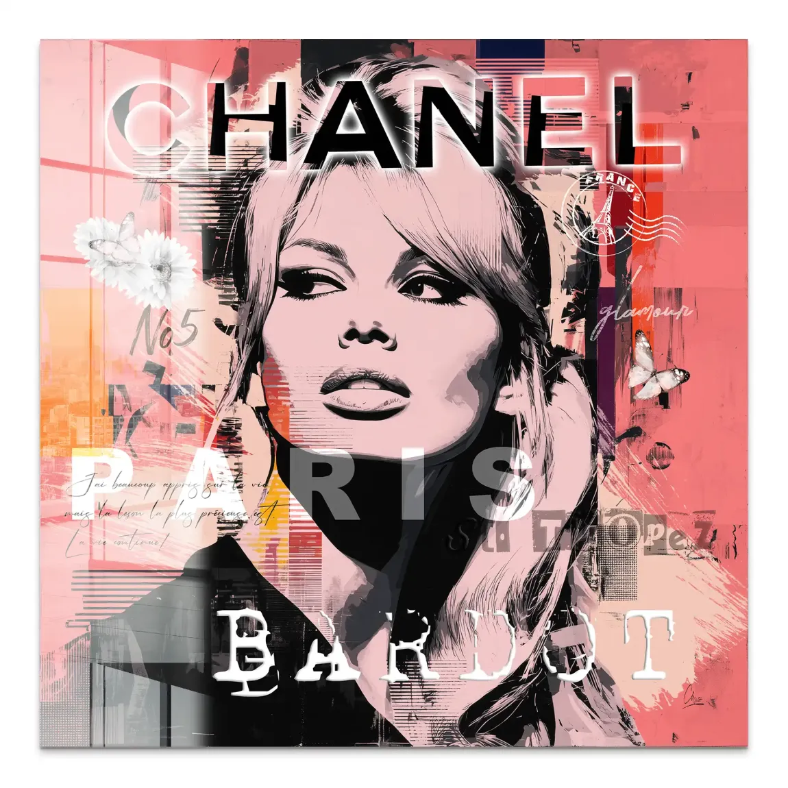 Bardot Chanel Art Acrylglasbild