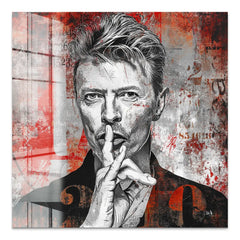 David Bowie Bild abstrakt auf Acrylglas