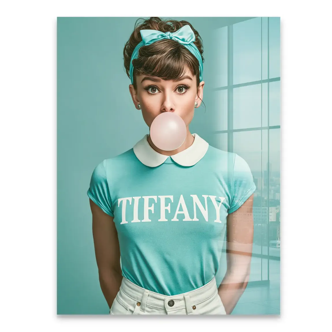 Audrey Bubble Tiffany Acrylglasbild