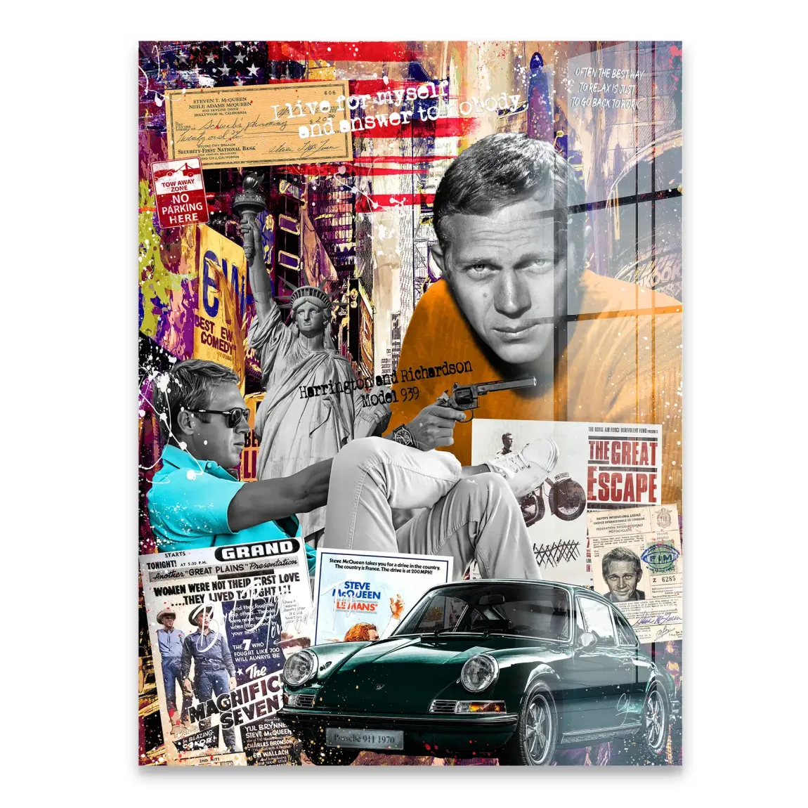 Steve McQueen Retro Drive Acrylglasbild