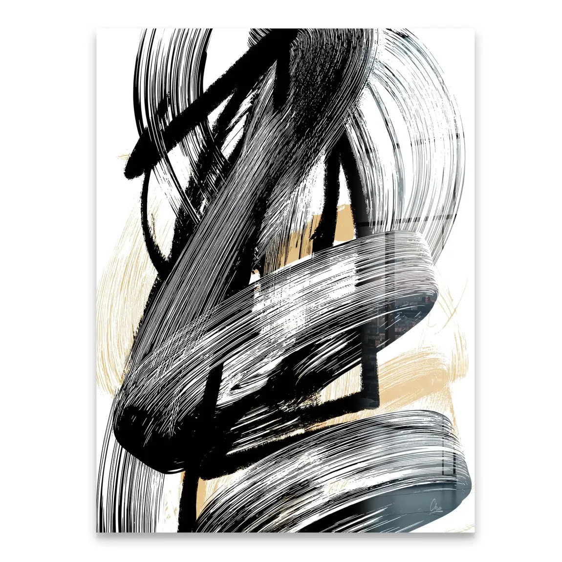 Black Motion Abstrakt Acrylglasbild