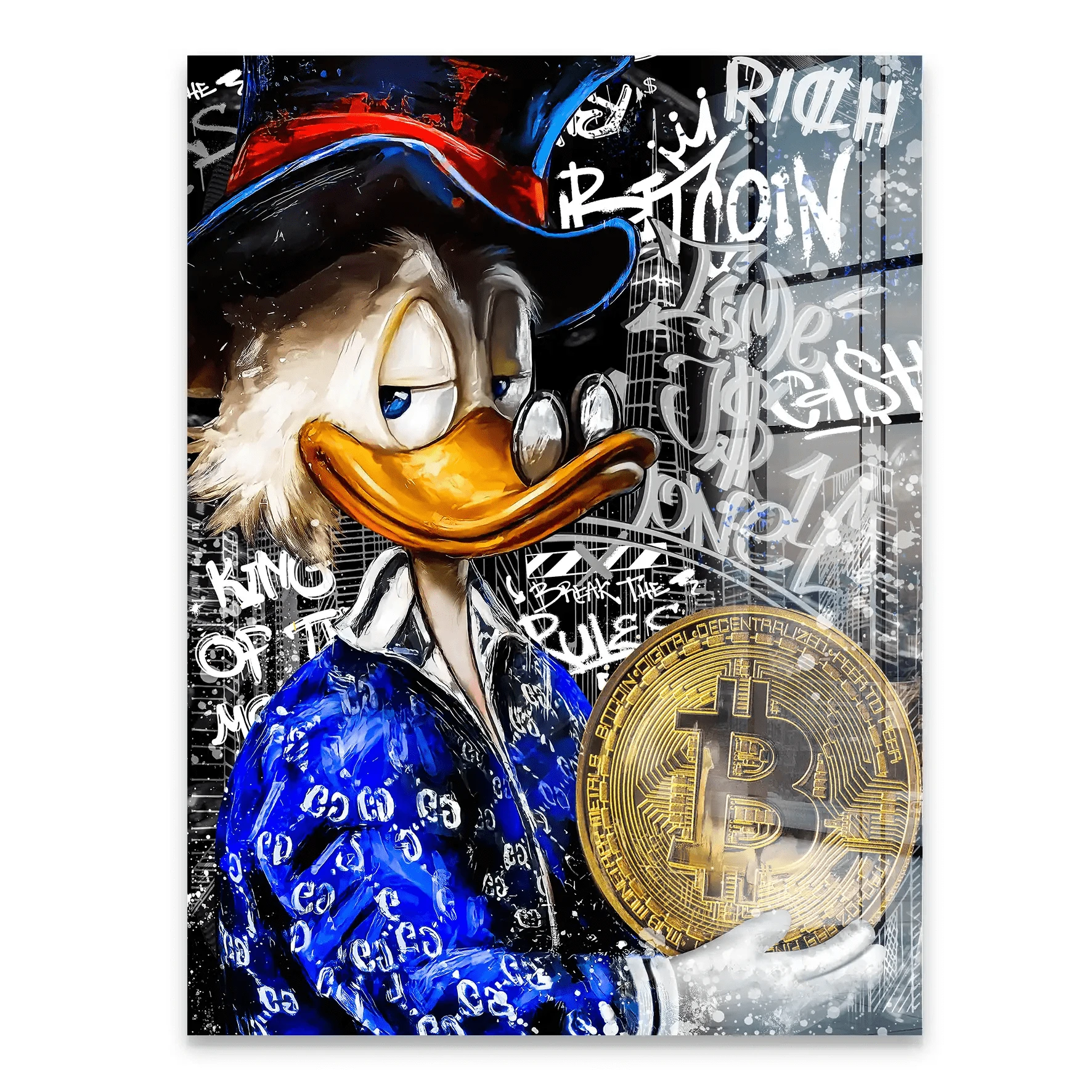 Dagobert Bitcoin Nr.2 Pop Art Acrylglas Bild INGALERIE