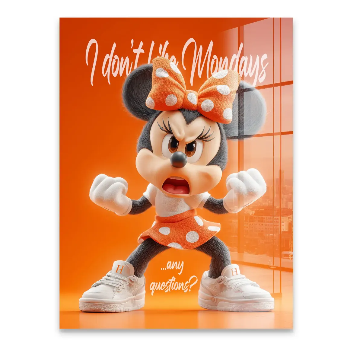 Monday Mood Minnie Maus Acrylglasbild