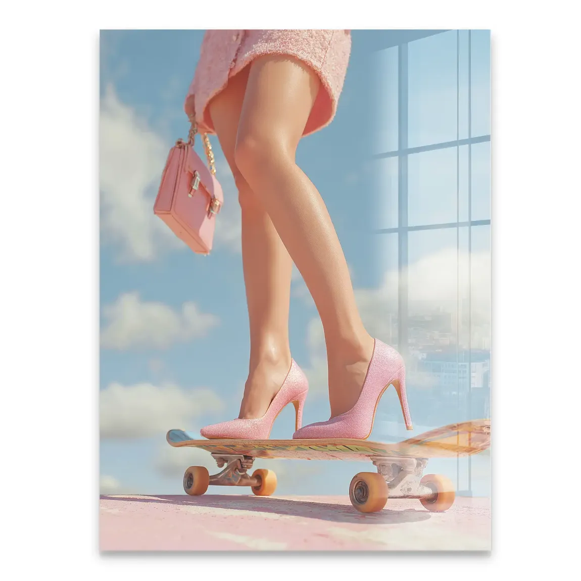 Pink Skate Acrylglasbild