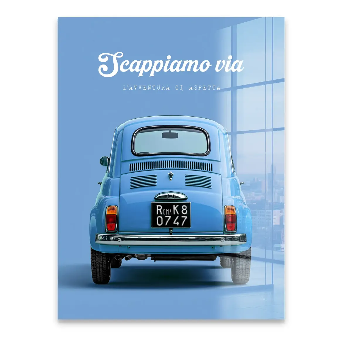 Fiat 500 Azzurro Acrylglasbild