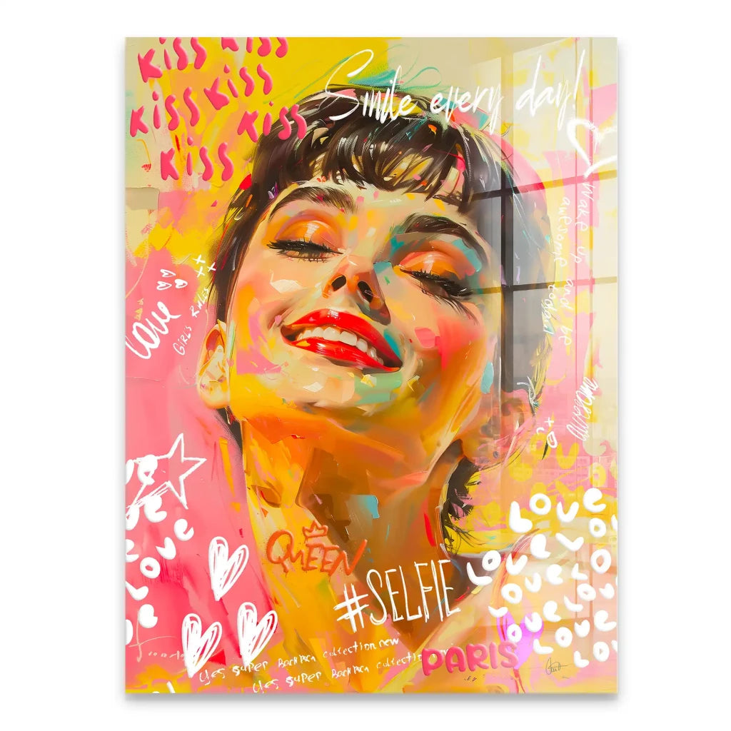 Audrey Graffiti Street Art Acrylglas Bild INGALERIE