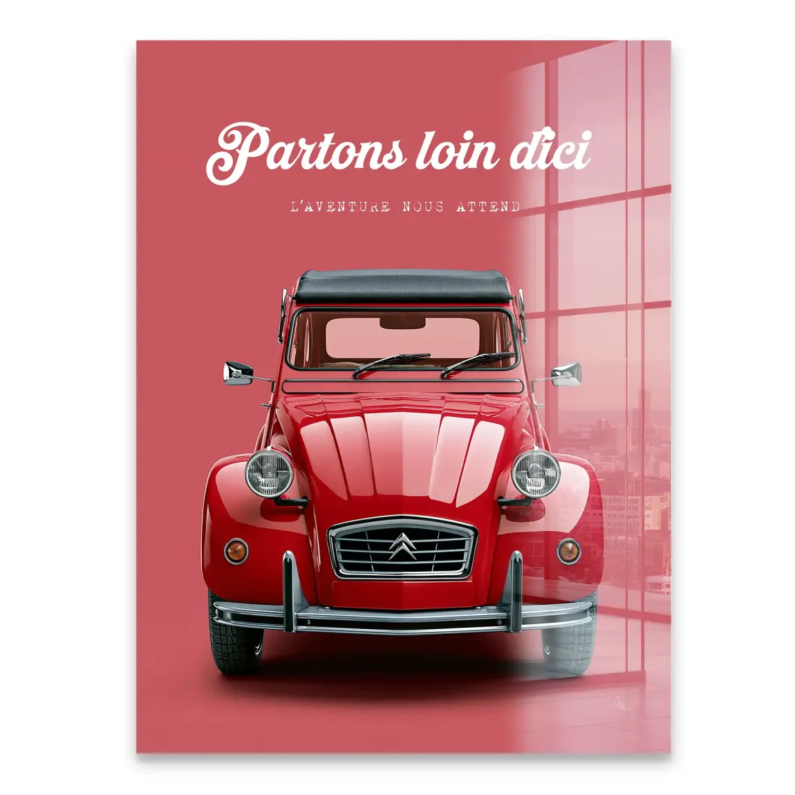 Citroen 2CV Rouge Acrylglasbild