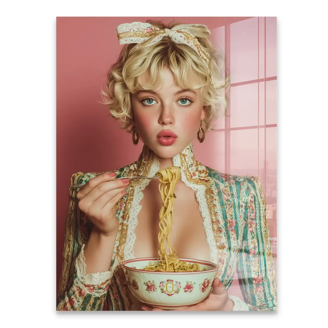 La Dolce Noodle Lady Acrylglasbild