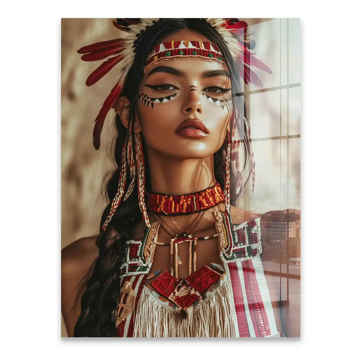 Die Indianerin Acrylglasbild