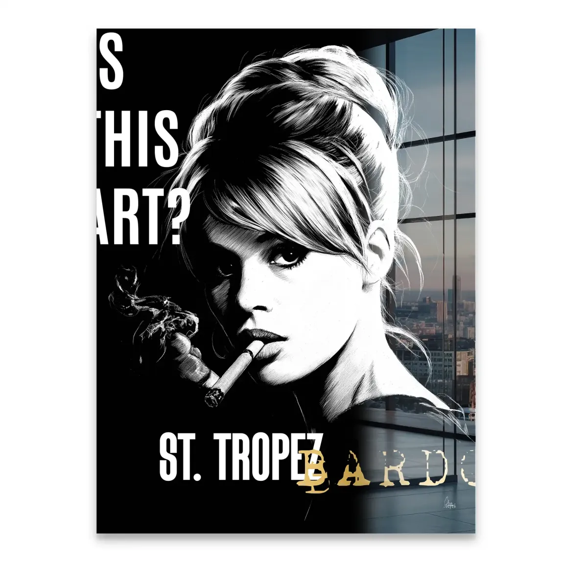 Brigitte Bardot Smoke Acrylglasbild