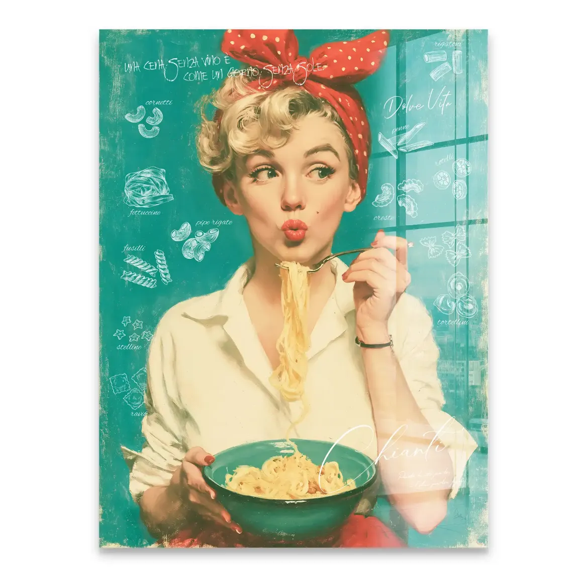 Marilyn Monroe Pasta Acrylglasbild
