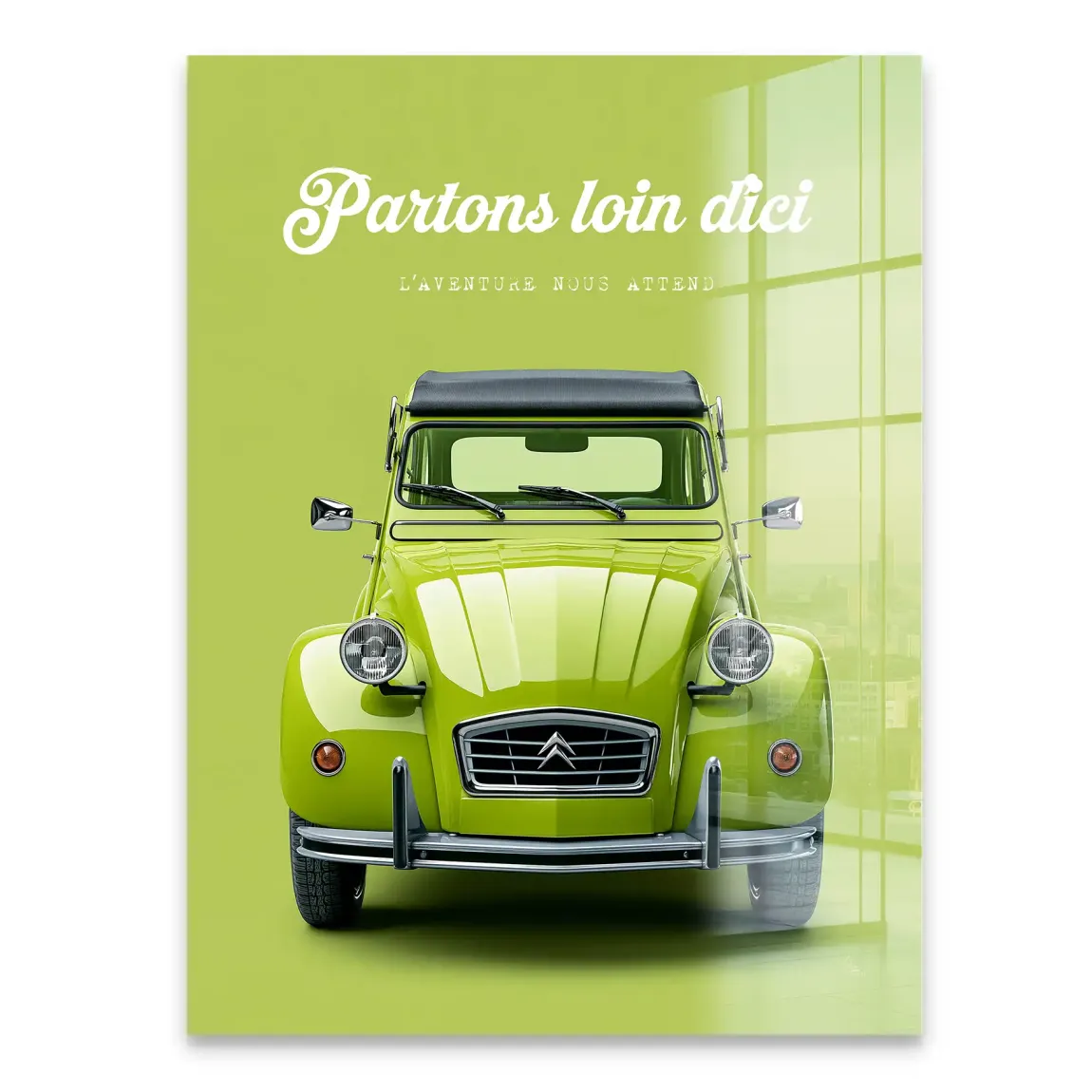 Green Citroen 2CV Acrylglasbild