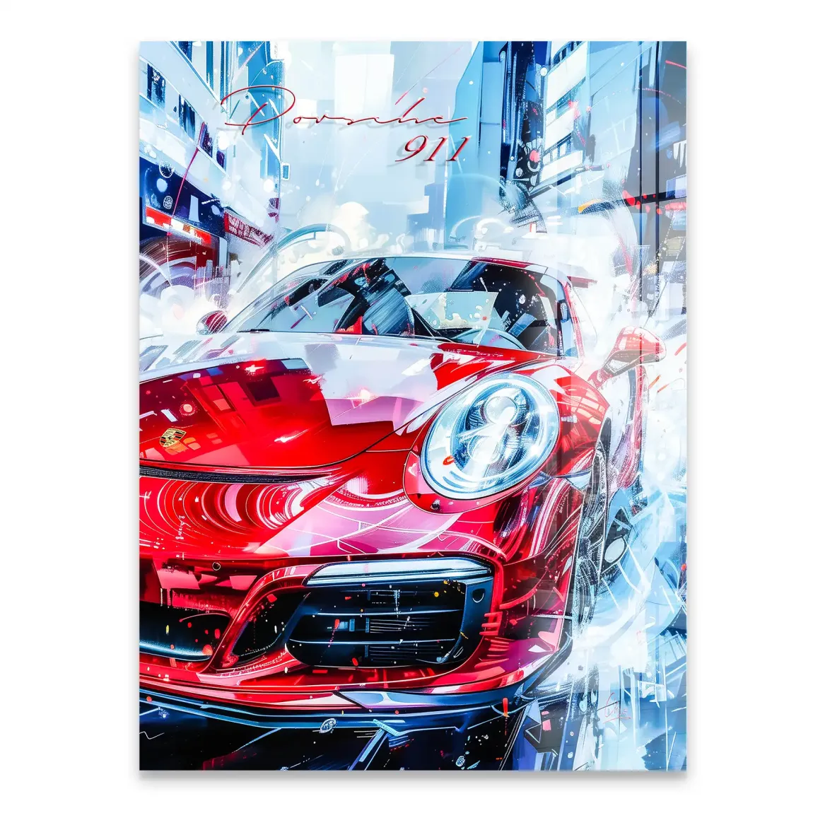 Red Pulse 911 Porsche Acrylglasbild