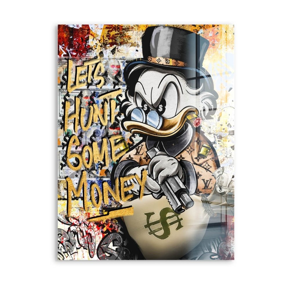 Dagobert Duck Let's Hunt Pop Art Acrylglas Bild INGALERIE