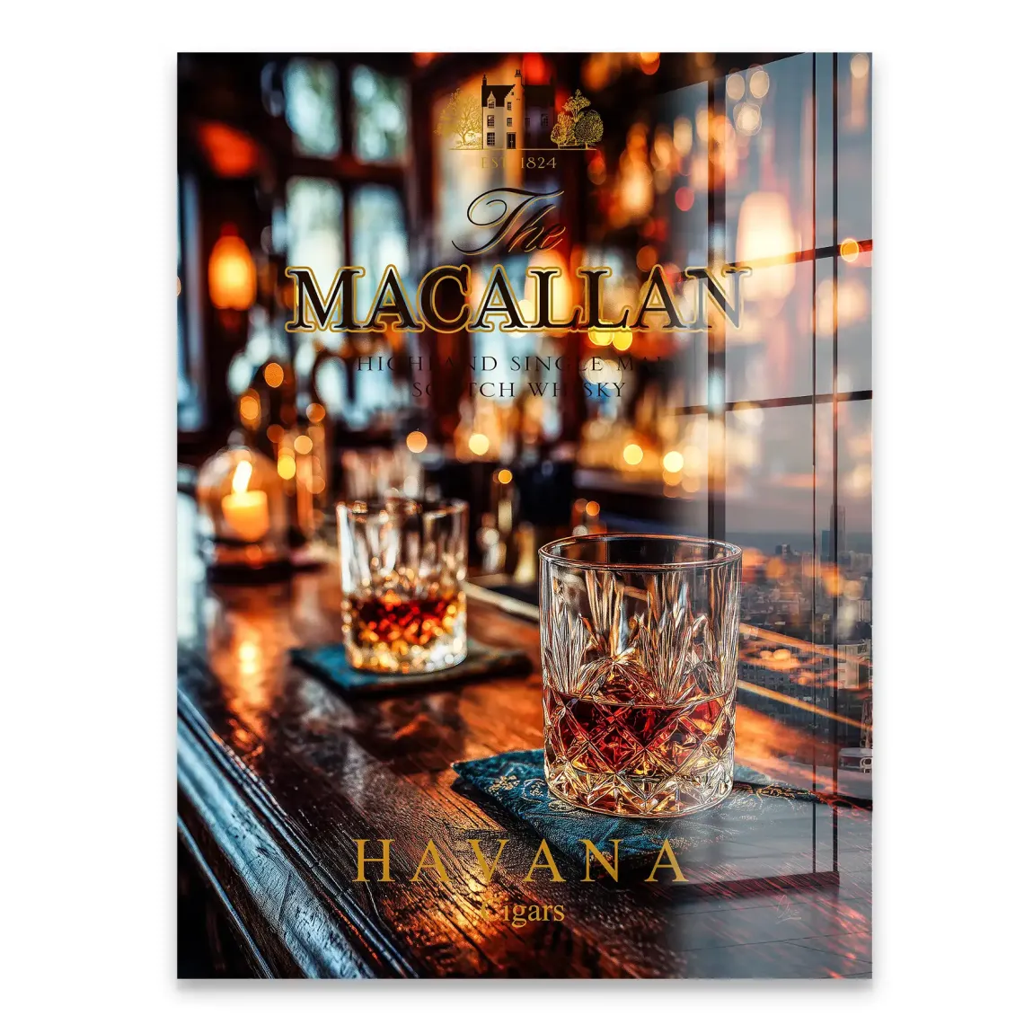 Havana Nights Whisky Acrylglasbild