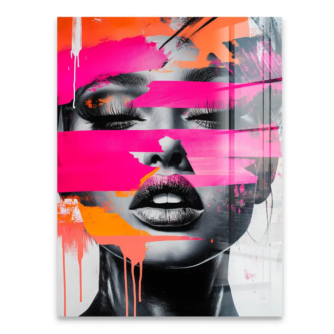 Abstrakt Pink Allure Acrylglasbild