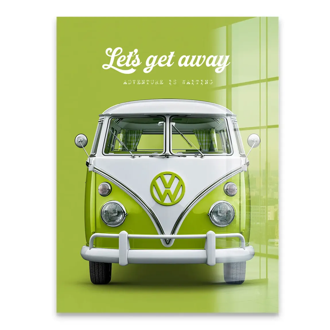 Green VW Bulli Acrylglasbild