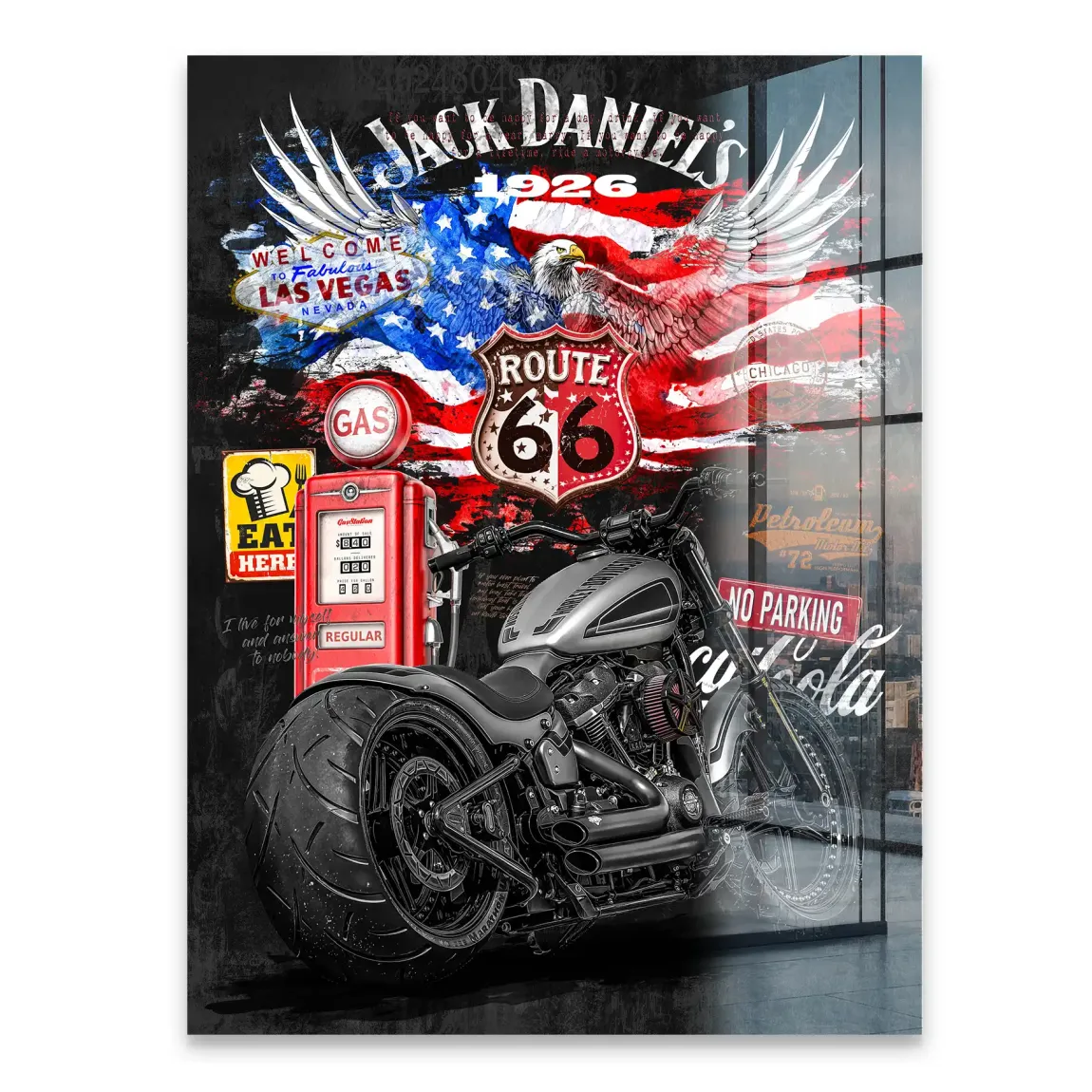 Harley Freedom Pop Art Acrylglasbild