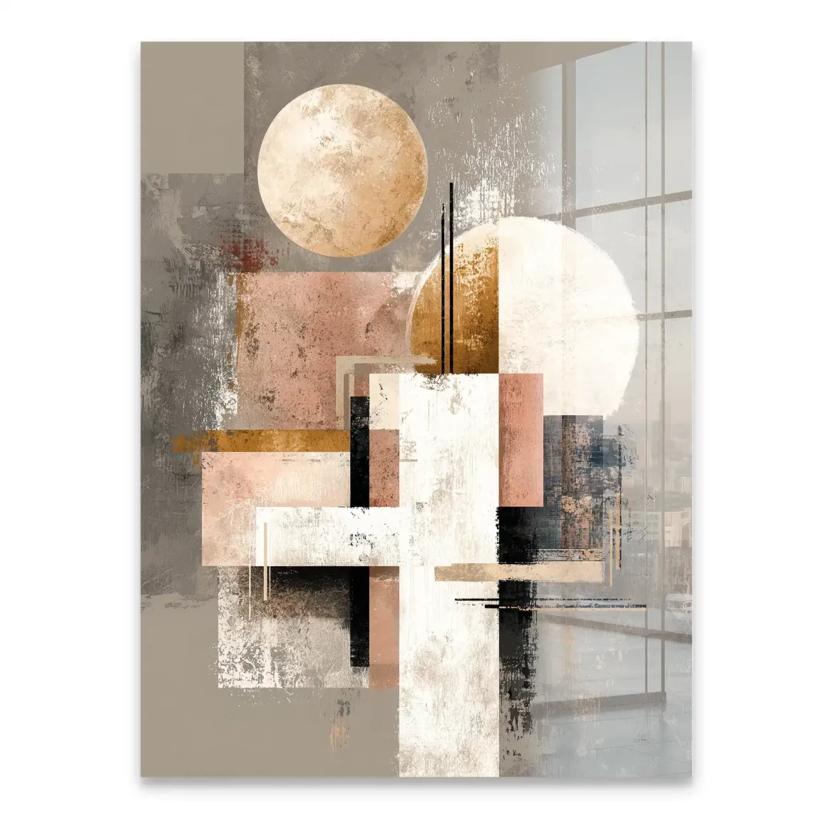 Goldene Geometrie Acrylglasbild