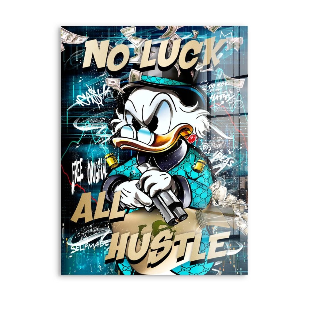 Dagobert Duck All Hustle Pop Art Acrylglas Bild INGALERIE