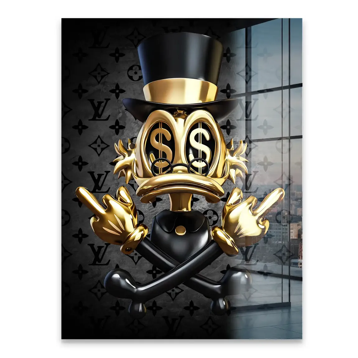 Money Skull Duck Acrylglasbild