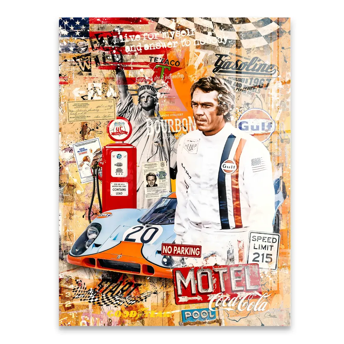 Steve McQueen Gasoline Spirit Acrylglasbild