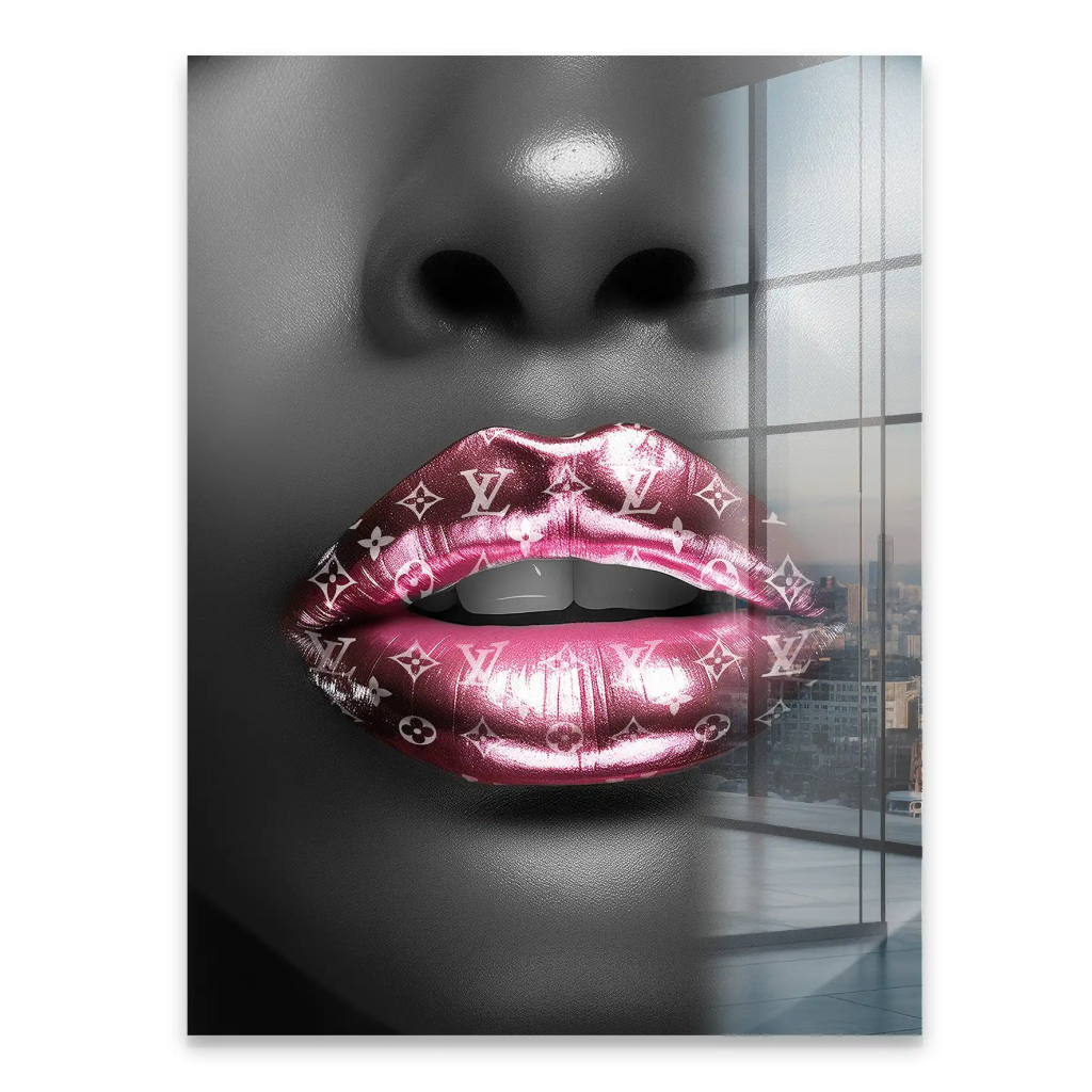 Vuitton Pink Lips Acrylglas Bild INGALERIE