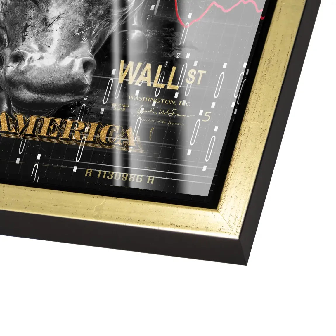 Dagobert Duck Wallstreet Black Gold Acrylglas Bild