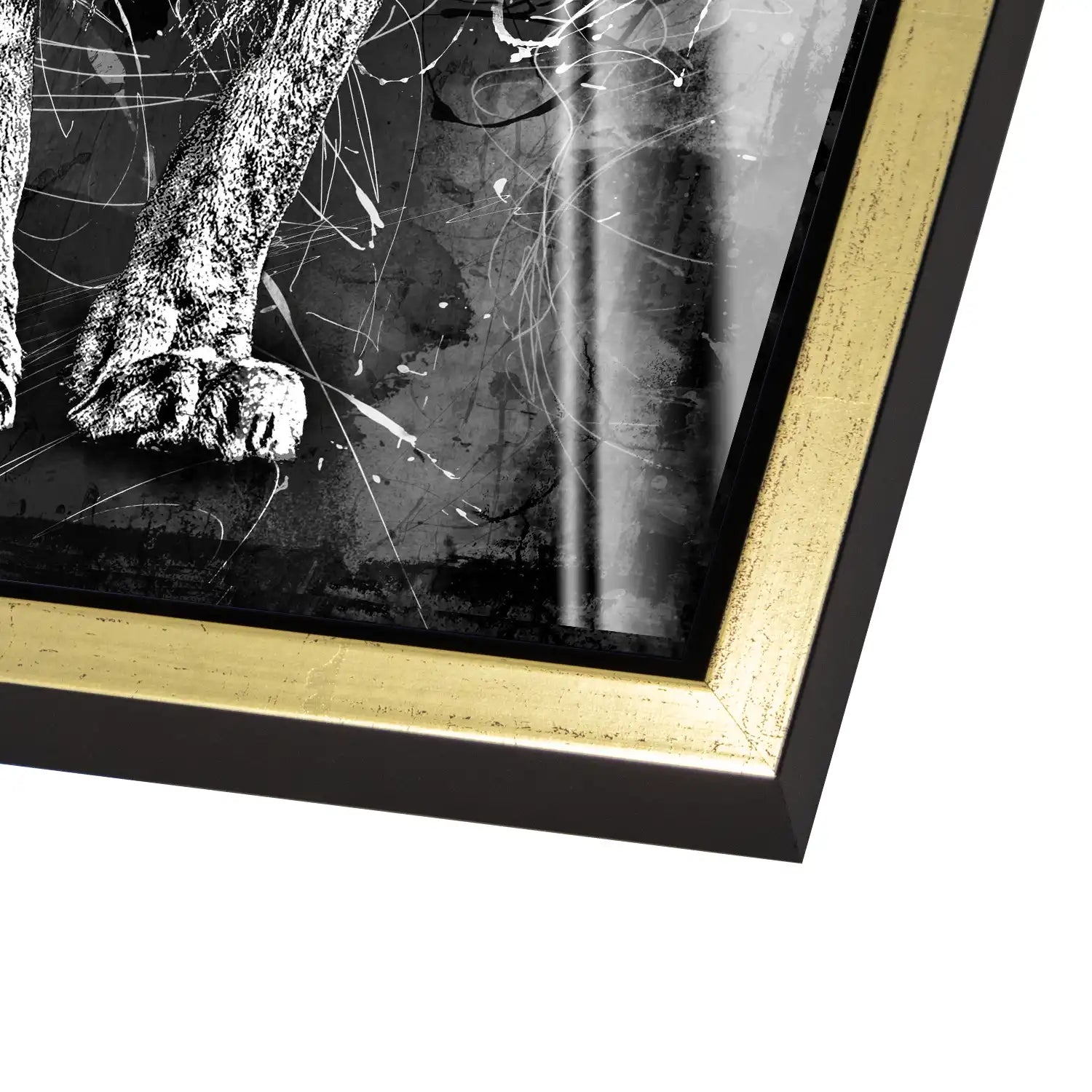 Löwe Abstrakt Black Acrylglas Bild INGALERIE