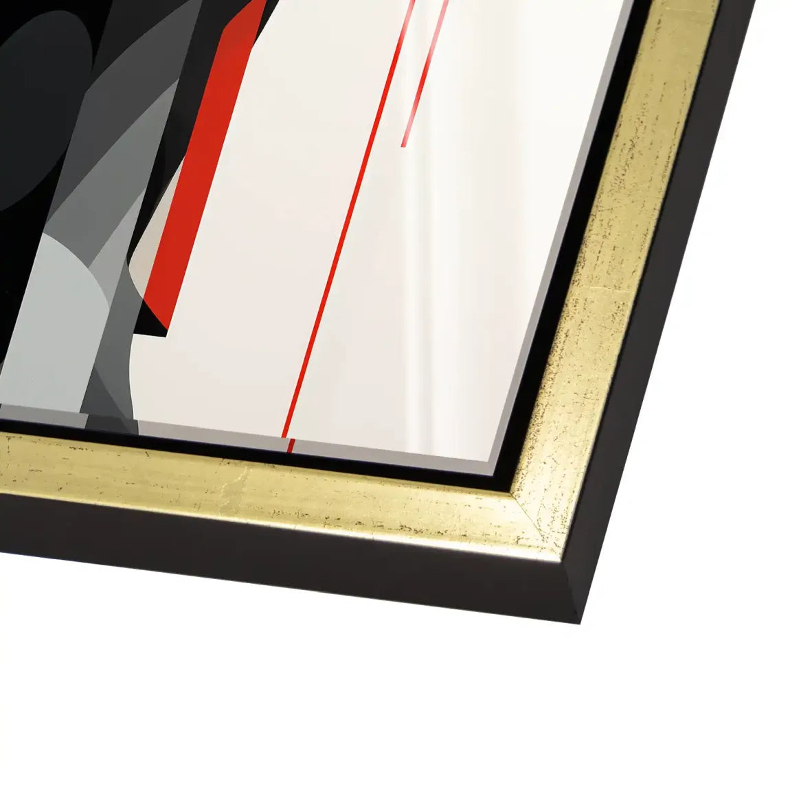 Rote Eleganz trifft urbane Stille Acrylglas Bild INGALERIE