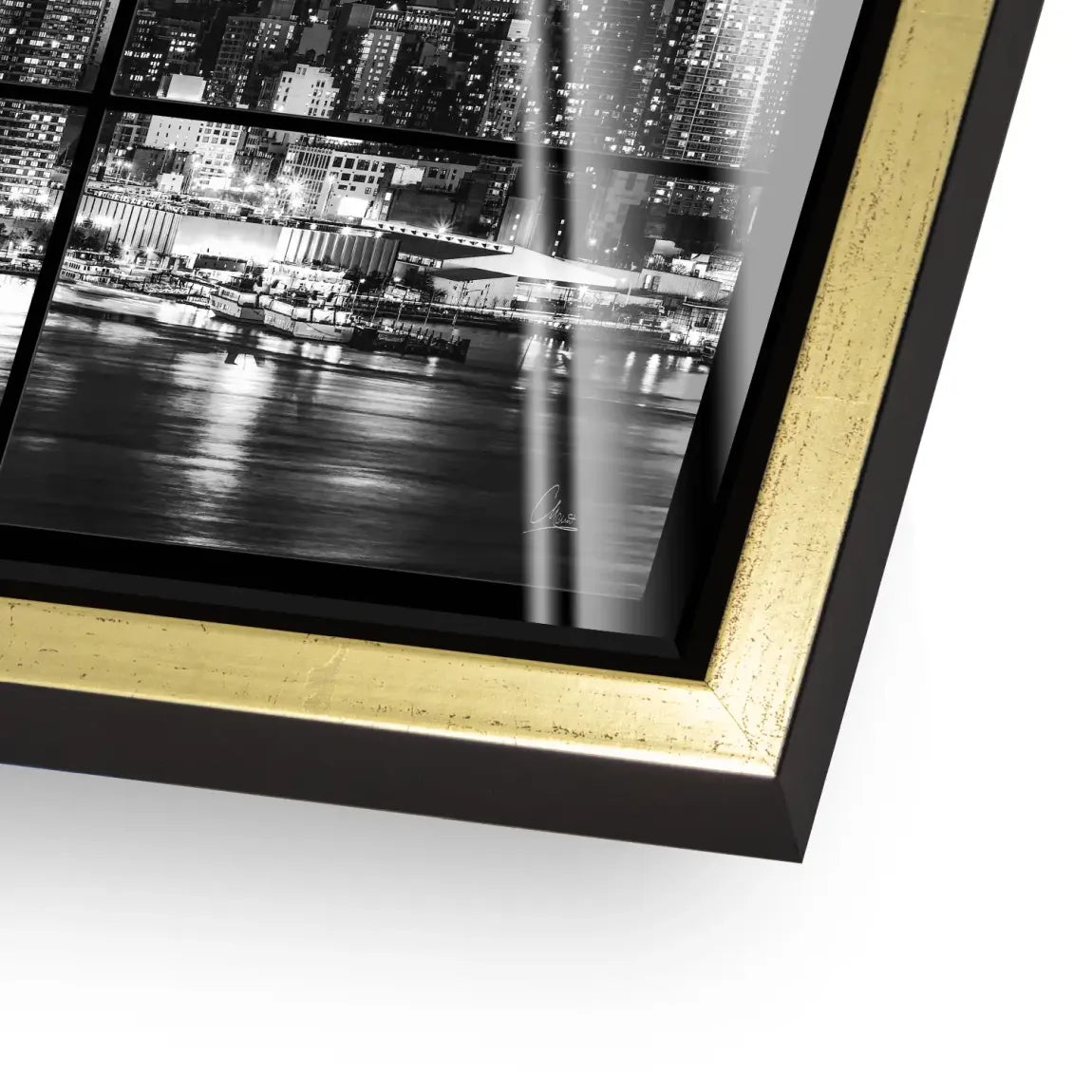 New York Black Skyline Acrylglas Bild