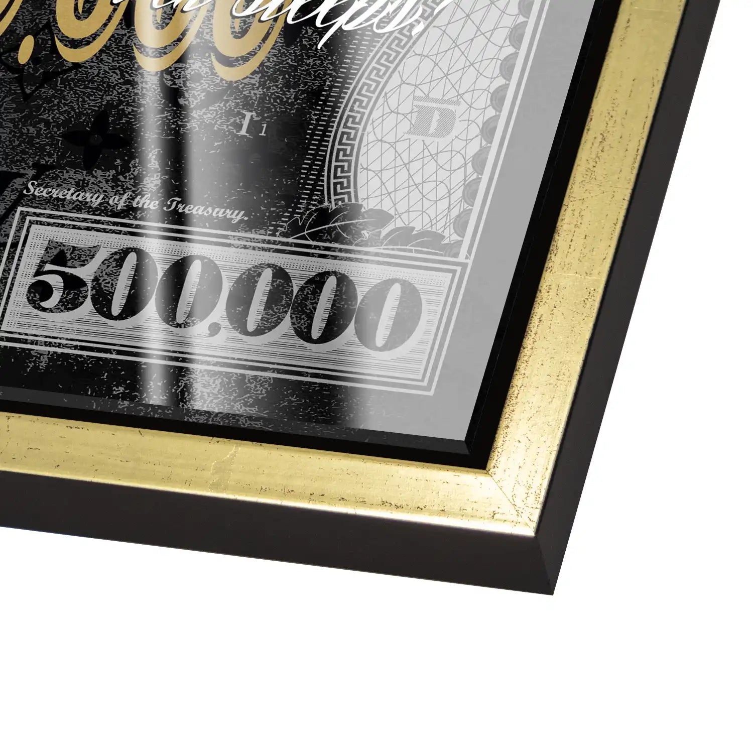 Dagobert Money Never Sleeps Dollar Black Acrylglas Bild INGALERIE
