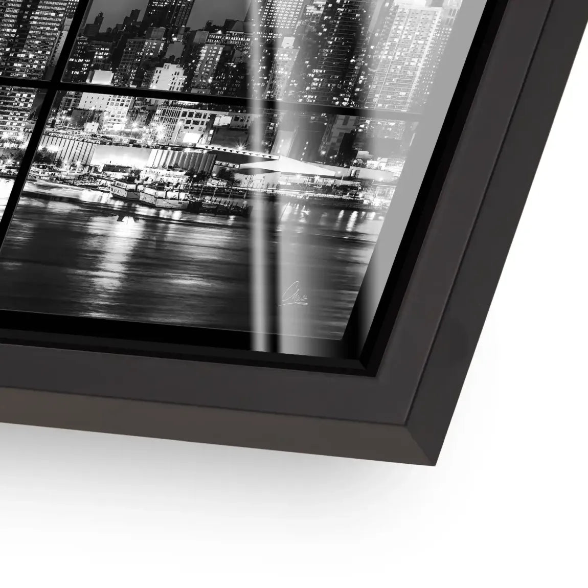 New York Black Skyline Acrylglas Bild