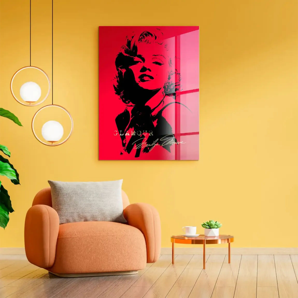 Marilyn Red Glamour Acrylglasbild