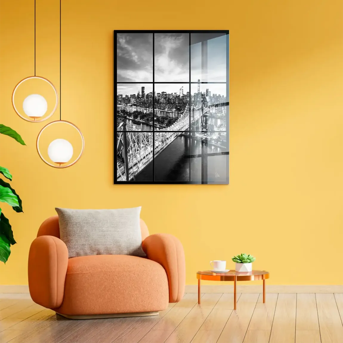 Bridge Lights New York Acrylglasbild