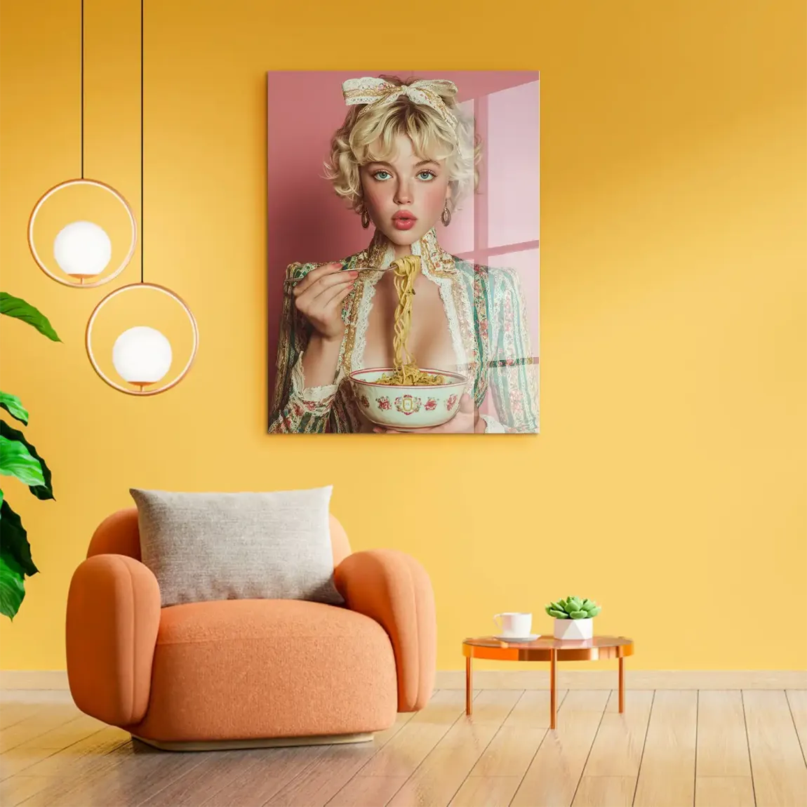 La Dolce Noodle Lady Acrylglasbild