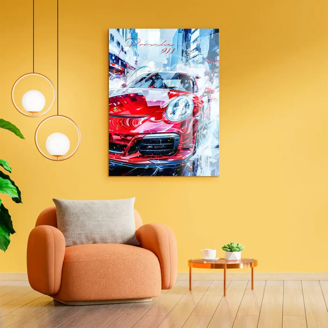 Red Pulse 911 Porsche Acrylglasbild