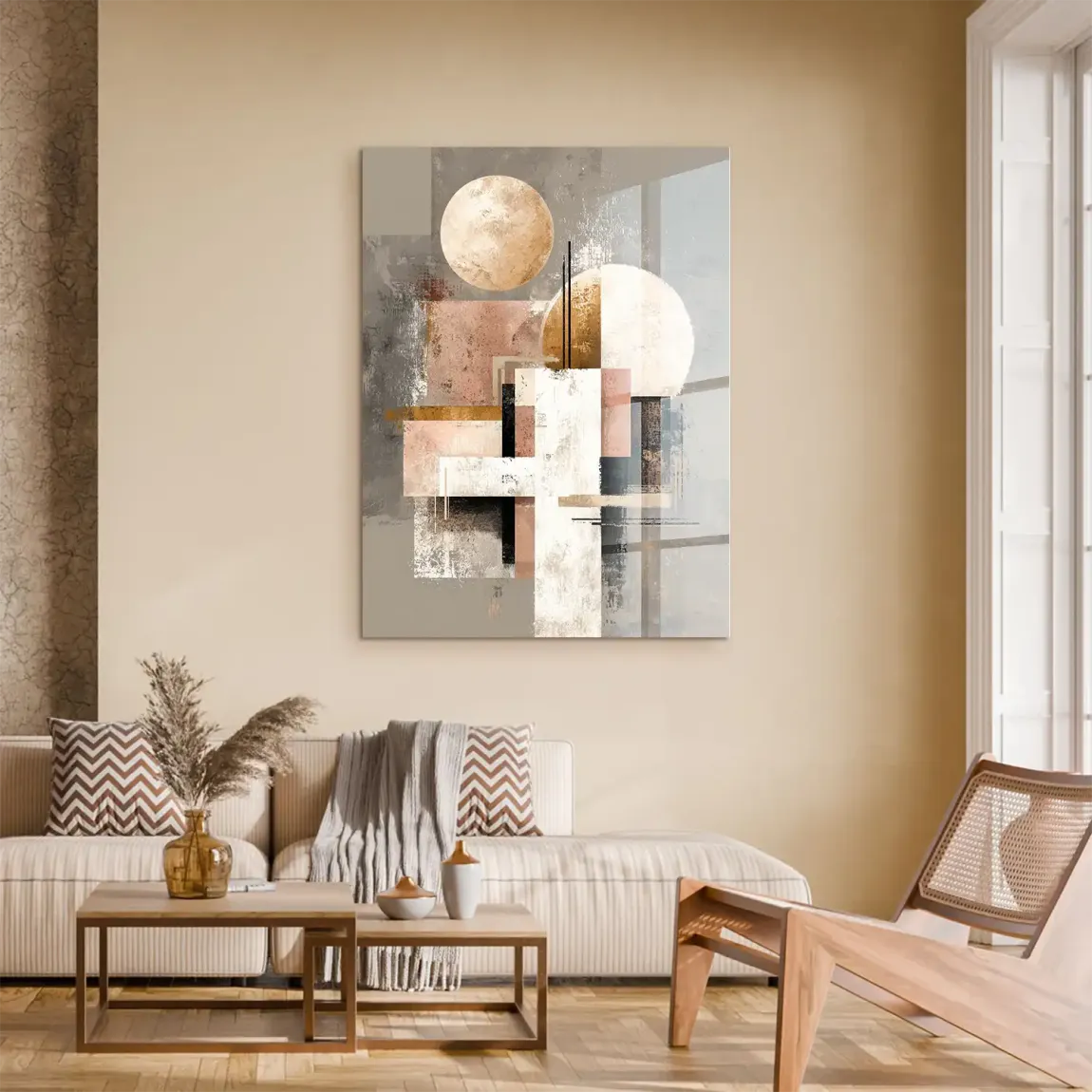 Goldene Geometrie Acrylglasbild