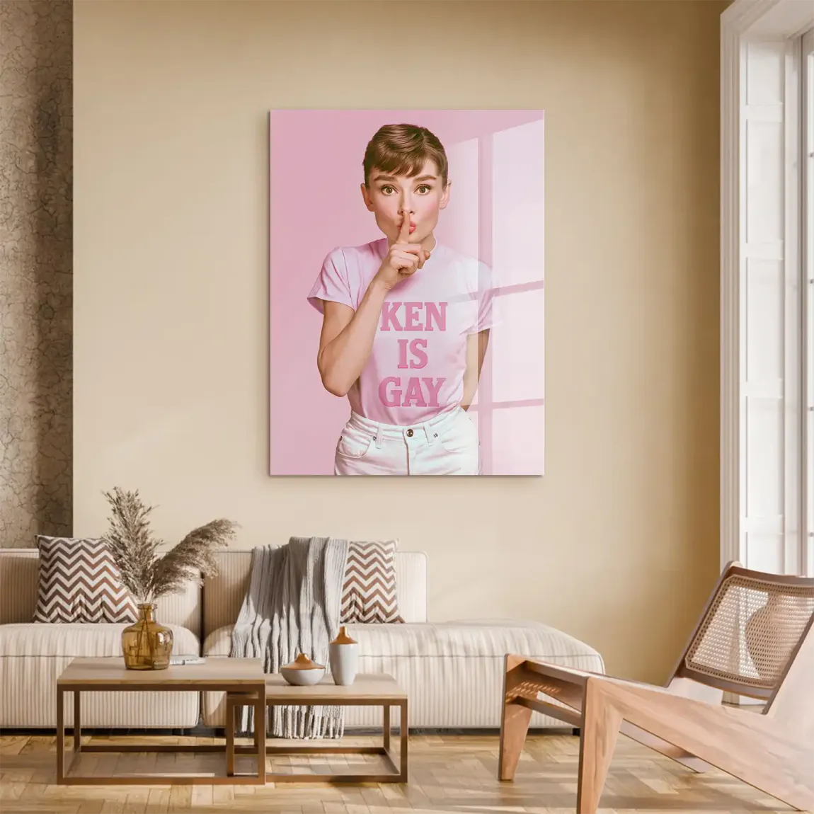 Audrey Hepburn Ken is Gay Acrylglasbild