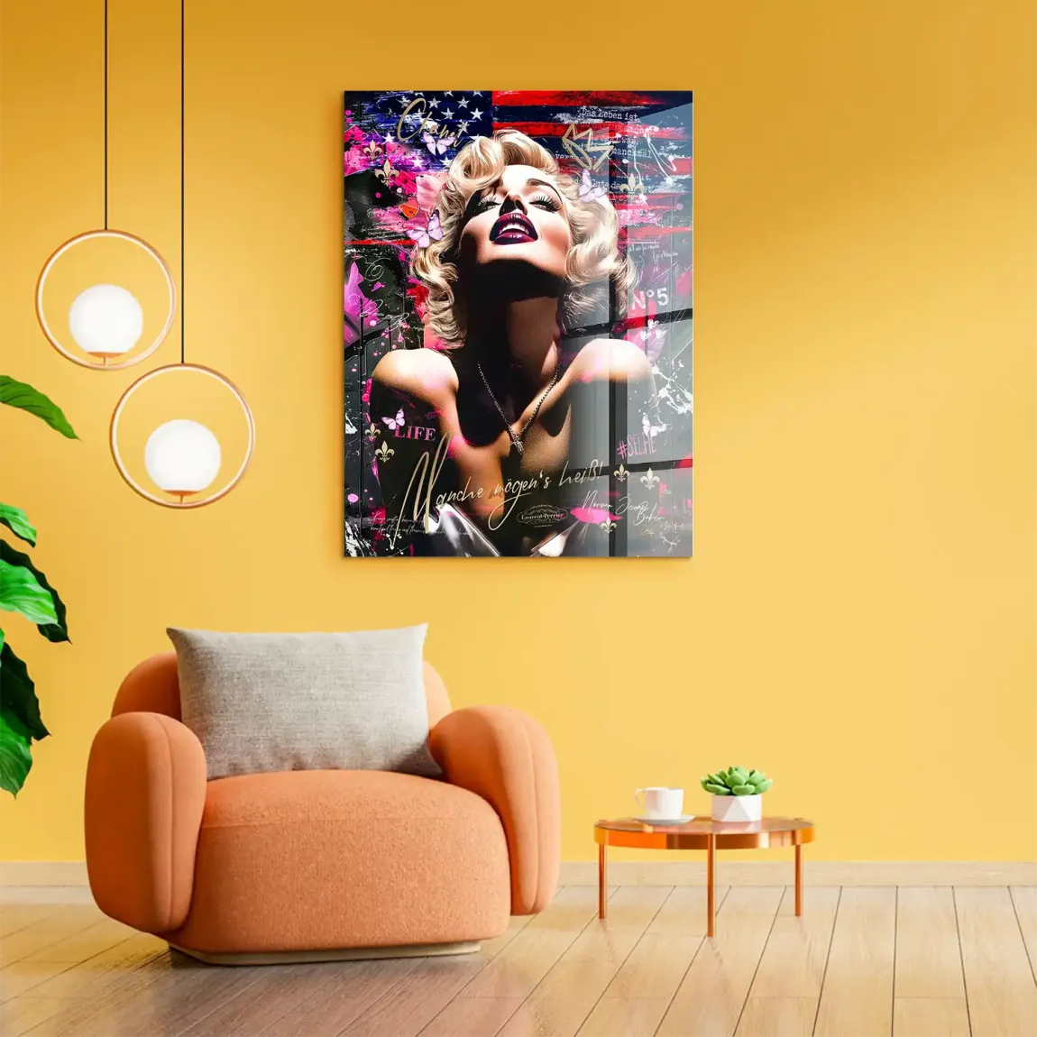 Pop Glam Marilyn Monroe Acrylglasbild