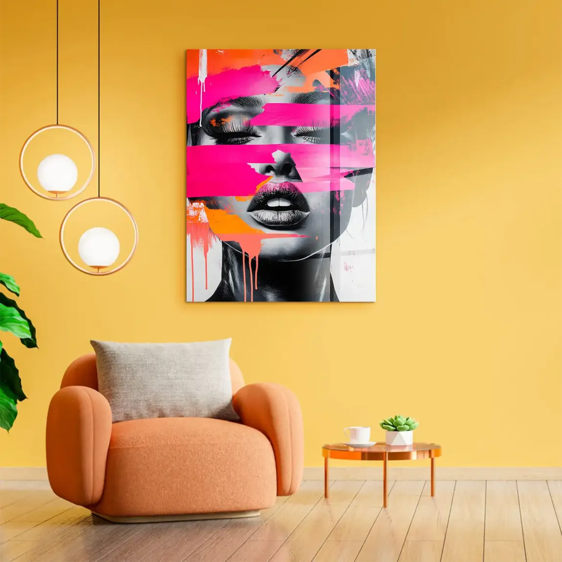 Abstrakt Pink Allure Acrylglasbild
