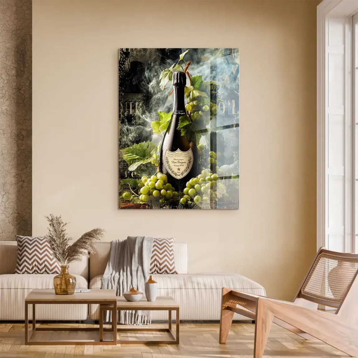 Champagner Reben Acrylglasbild